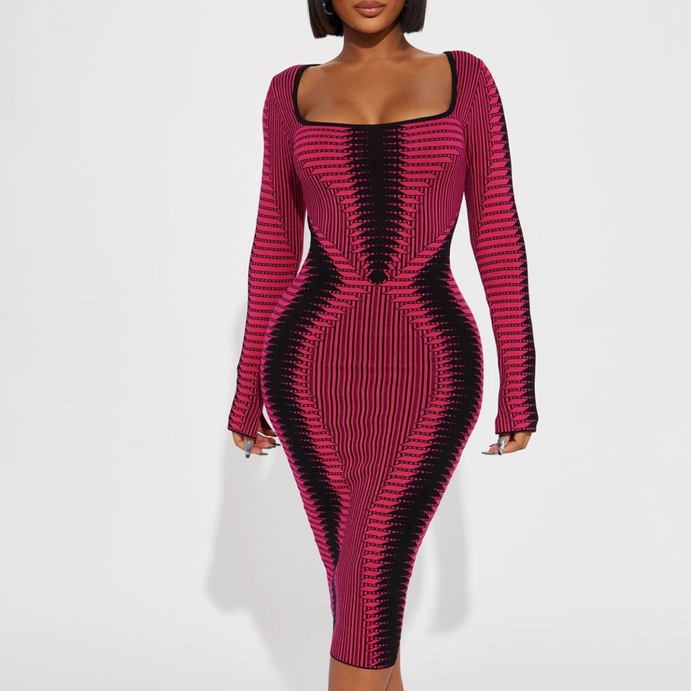 Pink and black dress